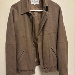 Zip Up Wool Bomber Jacket